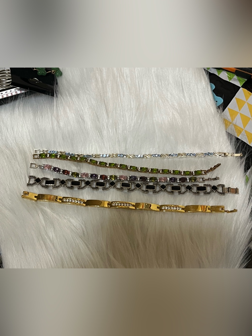 Five Rhinestone Tennis Bracelets Lot